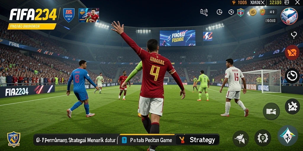 Antarmuka permainan FIFA234 yang menarik dan mudah digunakan.