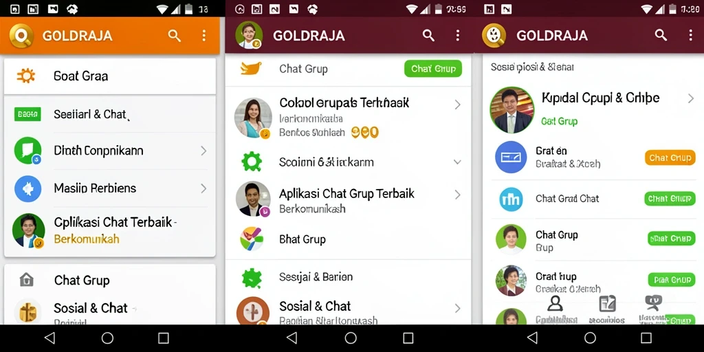 Tampilan antarmuka utama GOLDRAJA untuk chatting grup yang menarik.