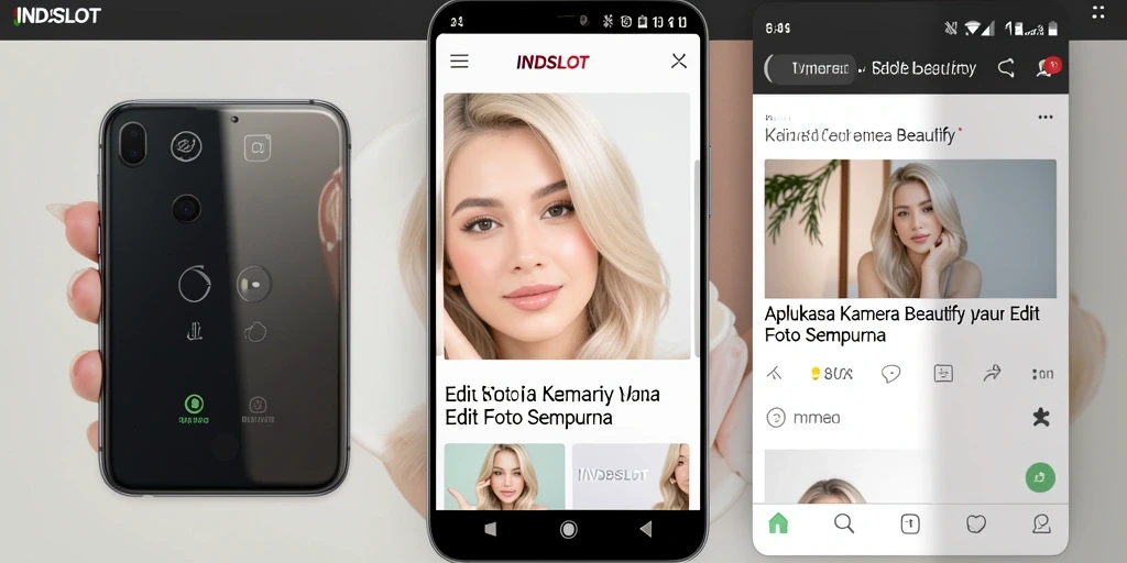 Antarmuka pengguna INDSLOT yang menarik dan sederhana untuk editing foto.