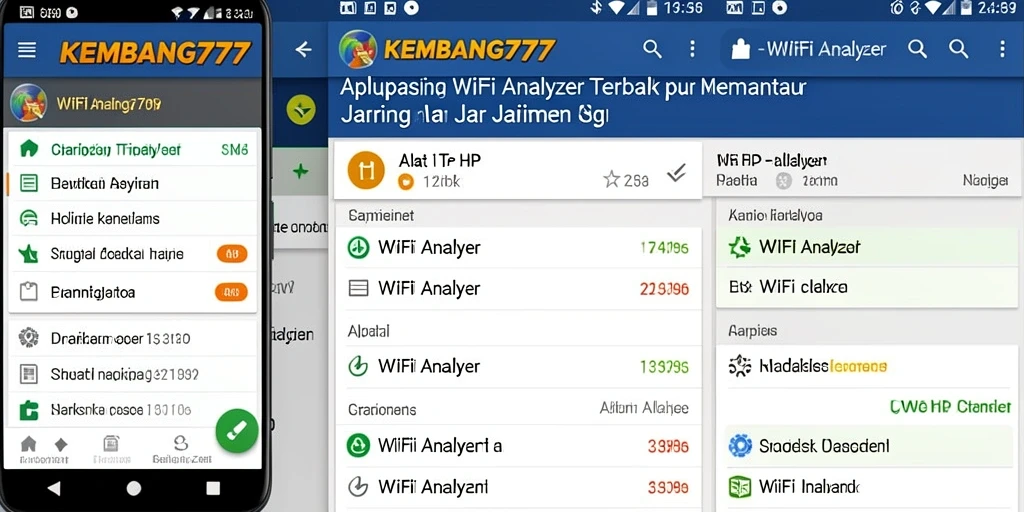 Tampilan antarmuka KEMBANG777 untuk analisis jaringan WiFi.