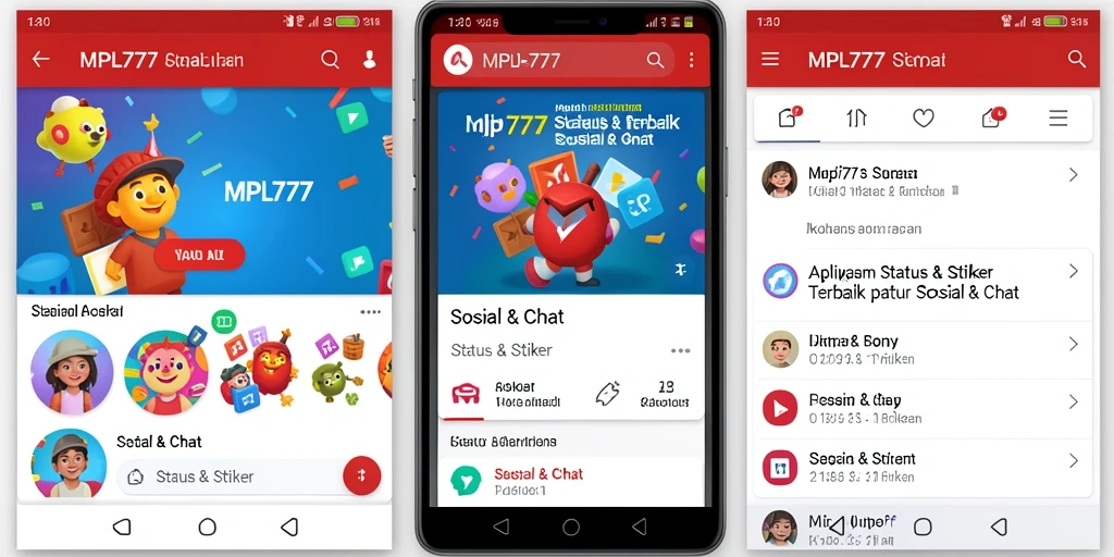 Antarmuka MPL777 dengan berbagai pilihan stiker yang menarik
