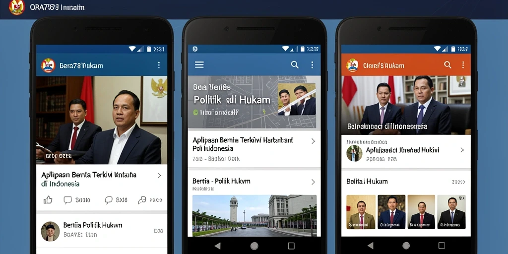 Antarmuka aplikasi ORA78 menampilkan berita politik dan hukum terbaru.