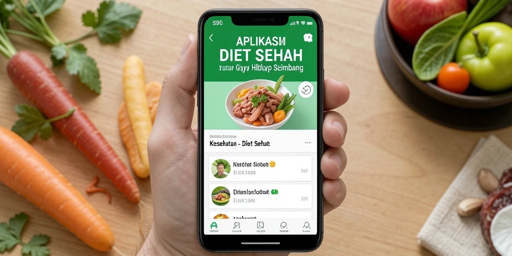 Antarmuka sederhana dan menarik dari aplikasi Diet Sehat S80.