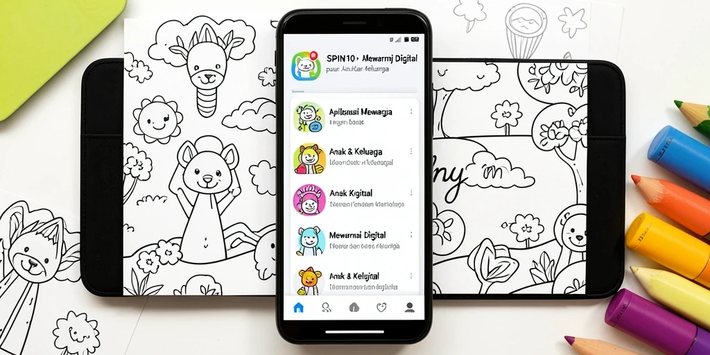 Tampilan antarmuka SPIN101 yang menarik dan mudah digunakan untuk mewarnai.