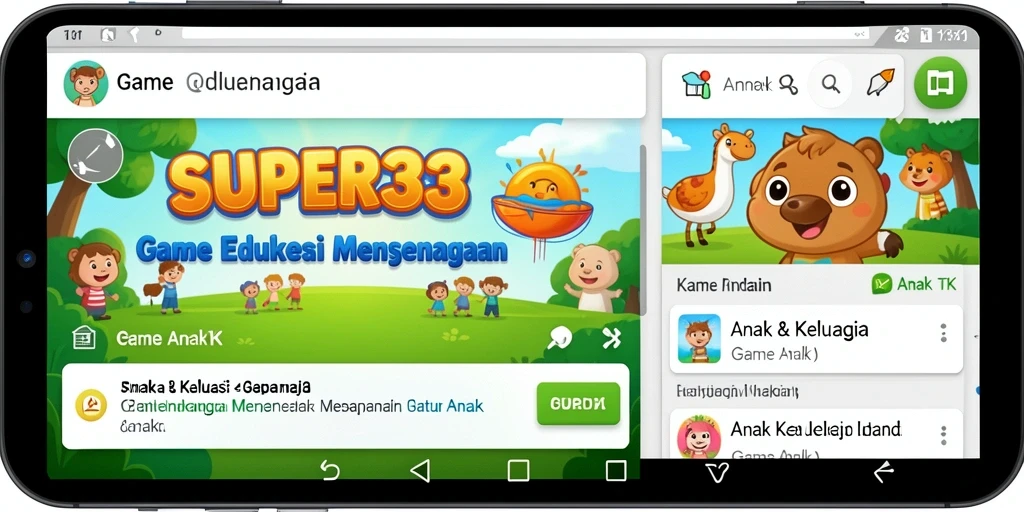 Antarmuka interaktif dan ceria dari aplikasi Game Anak TK.