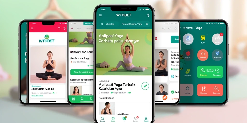 Antarmuka elegan aplikasi Yoga dengan berbagai pilihan latihan.