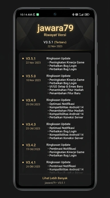 Riwayat Versi Aplikasi jawara79 untuk Pengguna Android